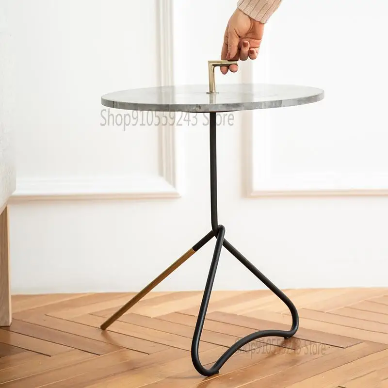 Импортированный из Индии Nordic Modern Art Curve Marble Side Table Home гостиная Coffee Sofa небольшой