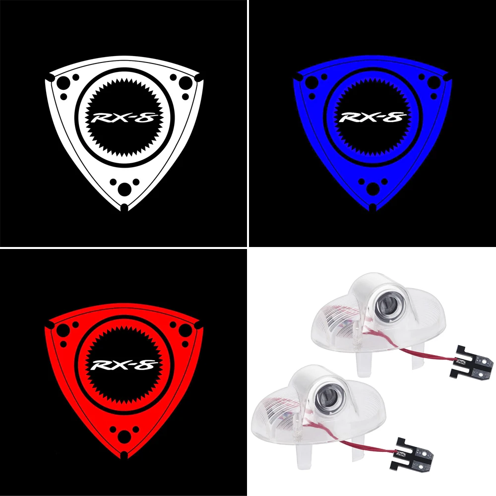 2-4 шт. RX-8 логотип двери автомобиля Добро пожаловать Свет для Mazda RX8 эмблема тень