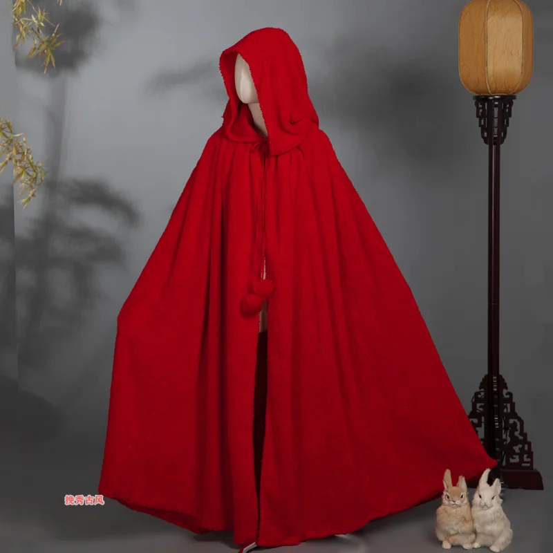 

Mingli Tengda Bride Shawl Thickened And Plush Shawl Coat Red Hooded Cape Mariage Wedding Bolero Women Cloak Shrug Capes Bateau