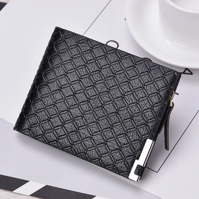 

Men's wallet multi CARD WALLET business short plaid horizontal zero Wallet Zipper Wallet men's card bag