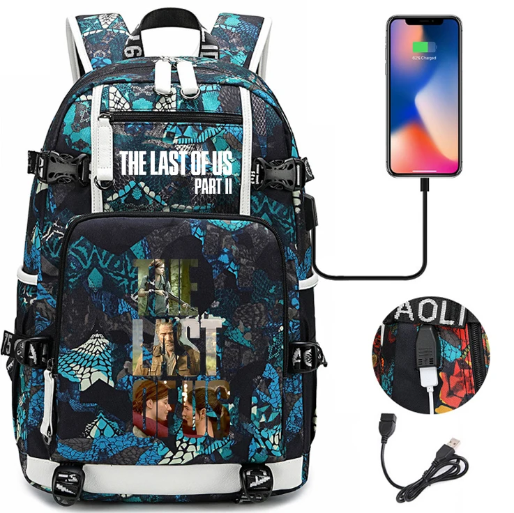 Mochila 18 дюймов Большой рюкзак USB зарядка ноутбука последний из нас часть 2 школьные