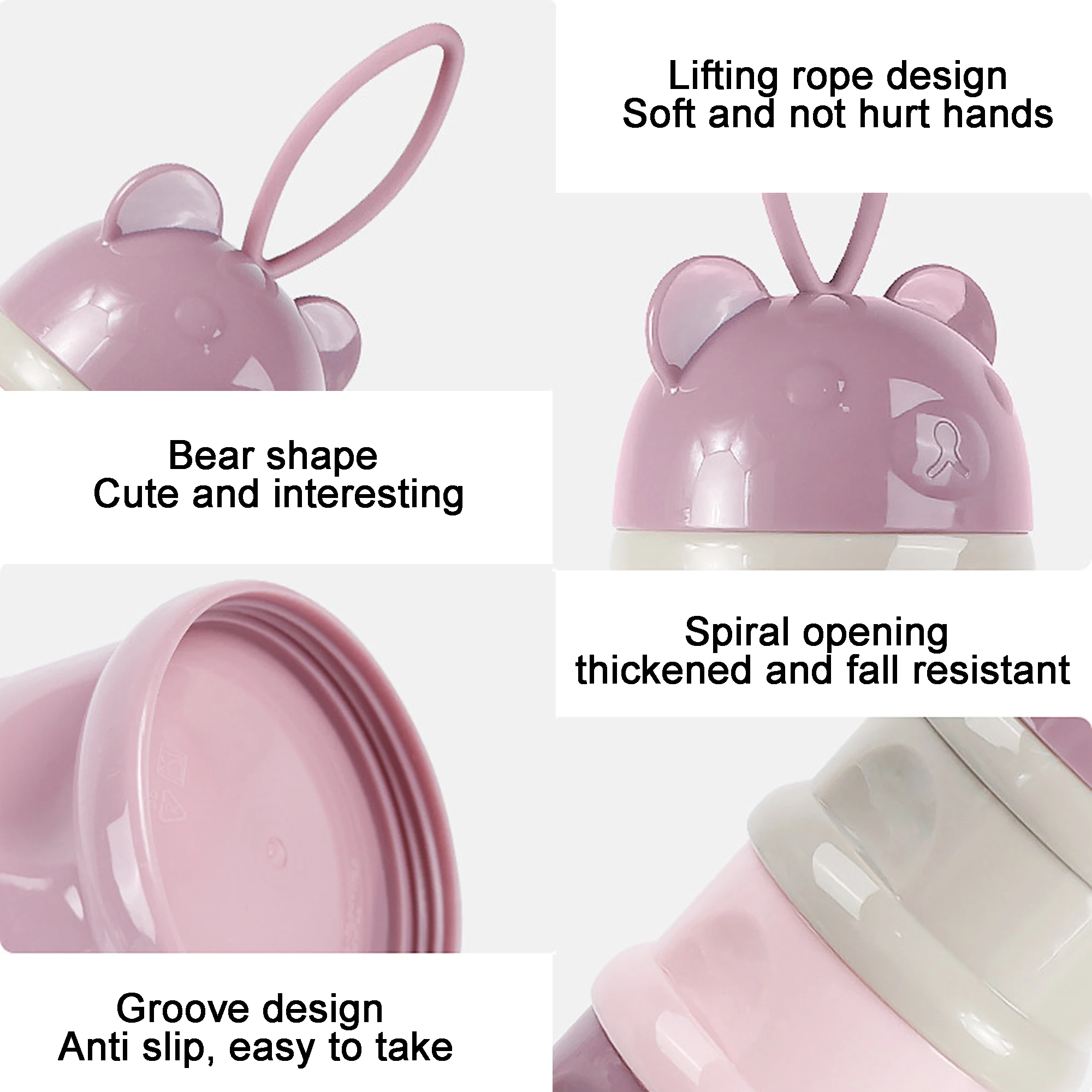 

3 layers Portable Baby Food Storage Box Travel Portable Essential Cereal Cartoon Infant Milk Powder Toddle Snacks Container