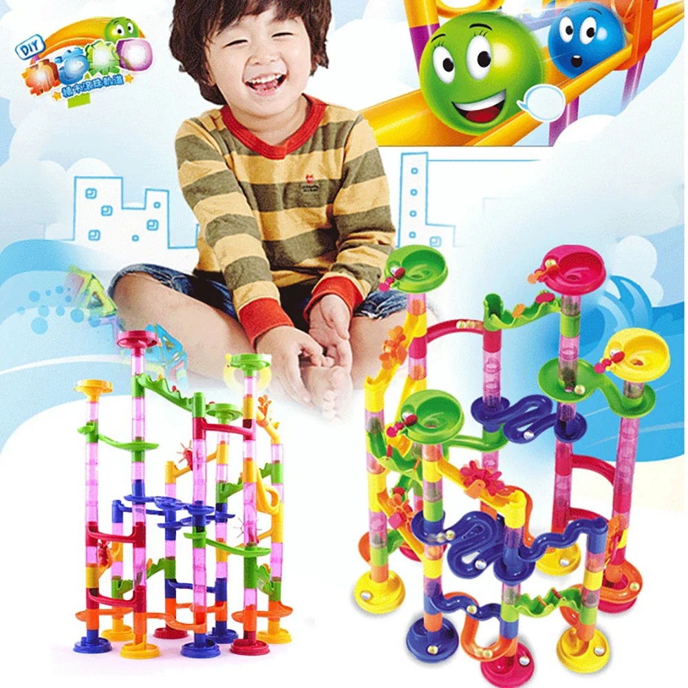 

3D Labyrinth Ball Orbital Ball Building Blocks Run Race Set Railway Building Construction Building Blocks Kids Gift Toys