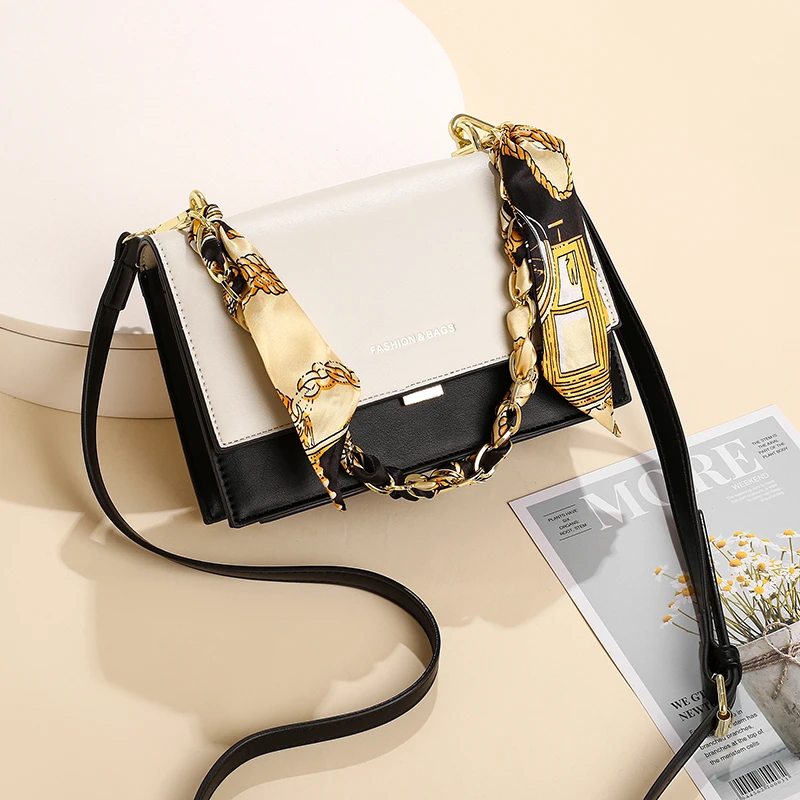 

Elegant Female Ribbon Bow Tote Bag 2021 Summer New High Quality PU Leather Women's Designer Handbag Chain Shoulder Messenger bag