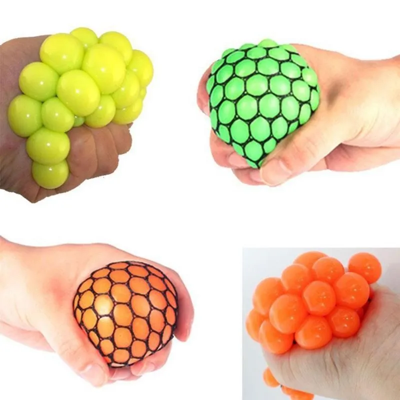 

Squishy Mesh Balls Fidget Stress Ball Toy Autism Squeeze Anxiety Fidget Squeeze Grape Toy Squishy Anxiety Relief Toy For Kids