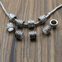20pcslot big hole 6mm spacer beads antique silver loose beads for jewelry making bracelet jewelry accessories handmade craft