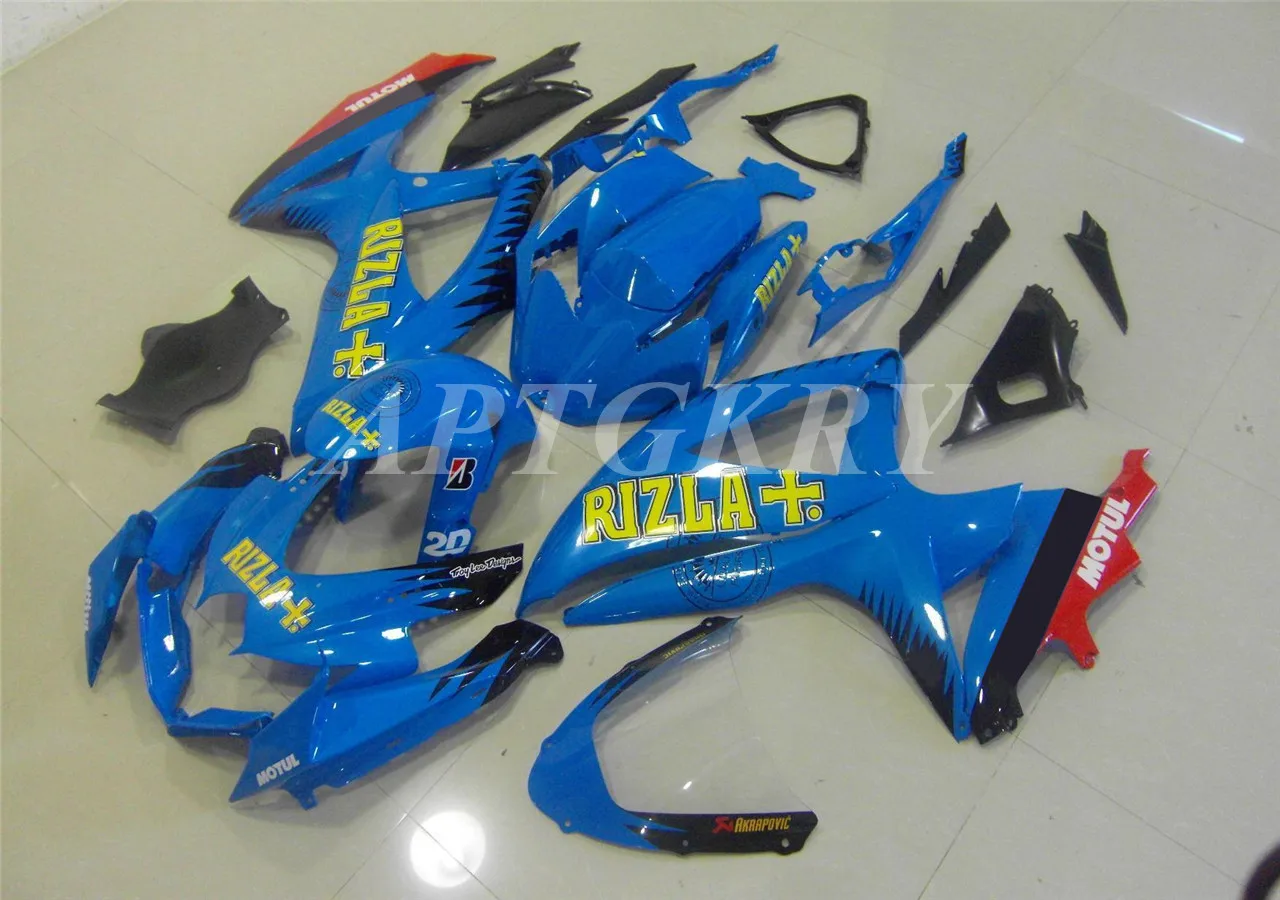 

Новый комплект обтекателей для мотоцикла из АБС-пластика, подходит для Suzuki GSXR600 GSXR750 K8 2008 2009 2010 08 09 10, кузов небесно-голубого цвета