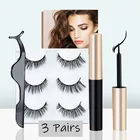 Океанские жемчужные магнитные ресницы и комплект подводки для глаз с твитерами, 3D восстанавливаемые накладные ресницы