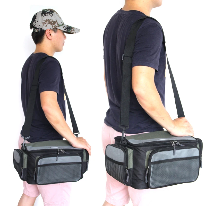 

Contrast Color Multifunctional Fishing Bag Outdoor Shoulder Fishing Wheel Accessory Kit Lure Gear Storage Case Crossbody bags