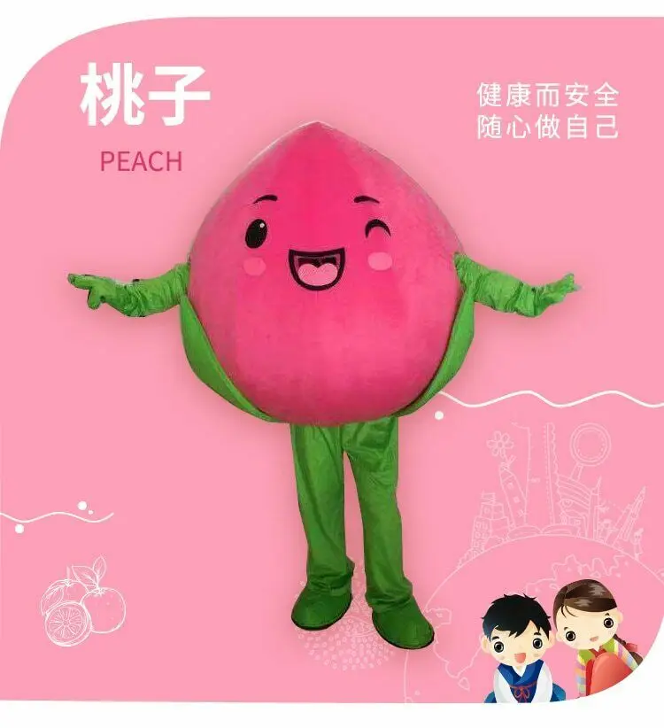 

Peach Fruit Mascot Costume Suit Cosplay Party Game Dress Outfit Halloween Adult