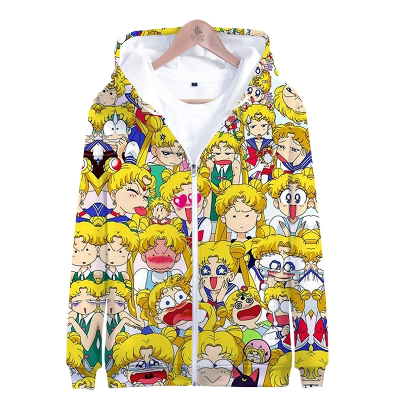 Куртка с капюшоном Сейлор Мун для косплея толстовки свитшоты одежда на молнии