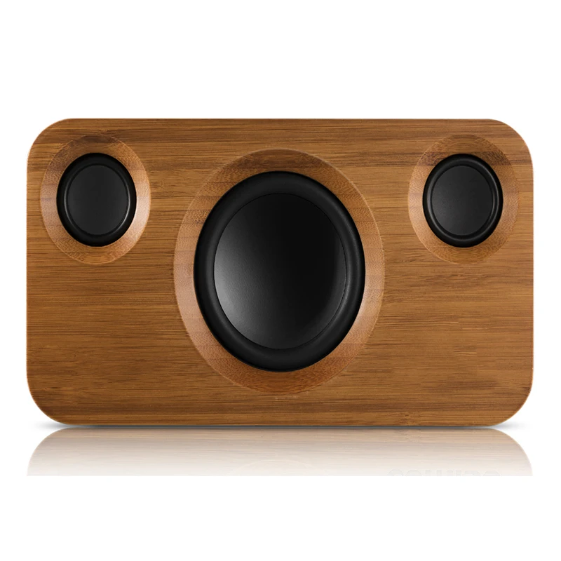Bluetooth-Колонка 25 Вт Двусторонняя Беспроводная для дома из бамбукового дерева