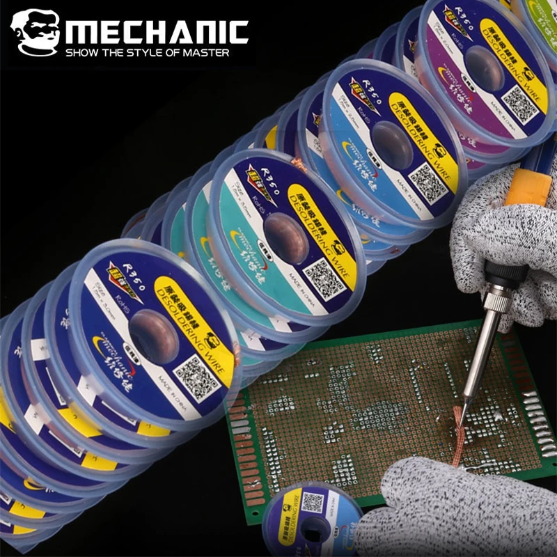 

2pcs/lot MECHANIC Solder Wick Remover 1.5/2.0/2.5/3.0/3.5mm Environmentally BGA Desoldering Wire Braid Welding Repair Tools