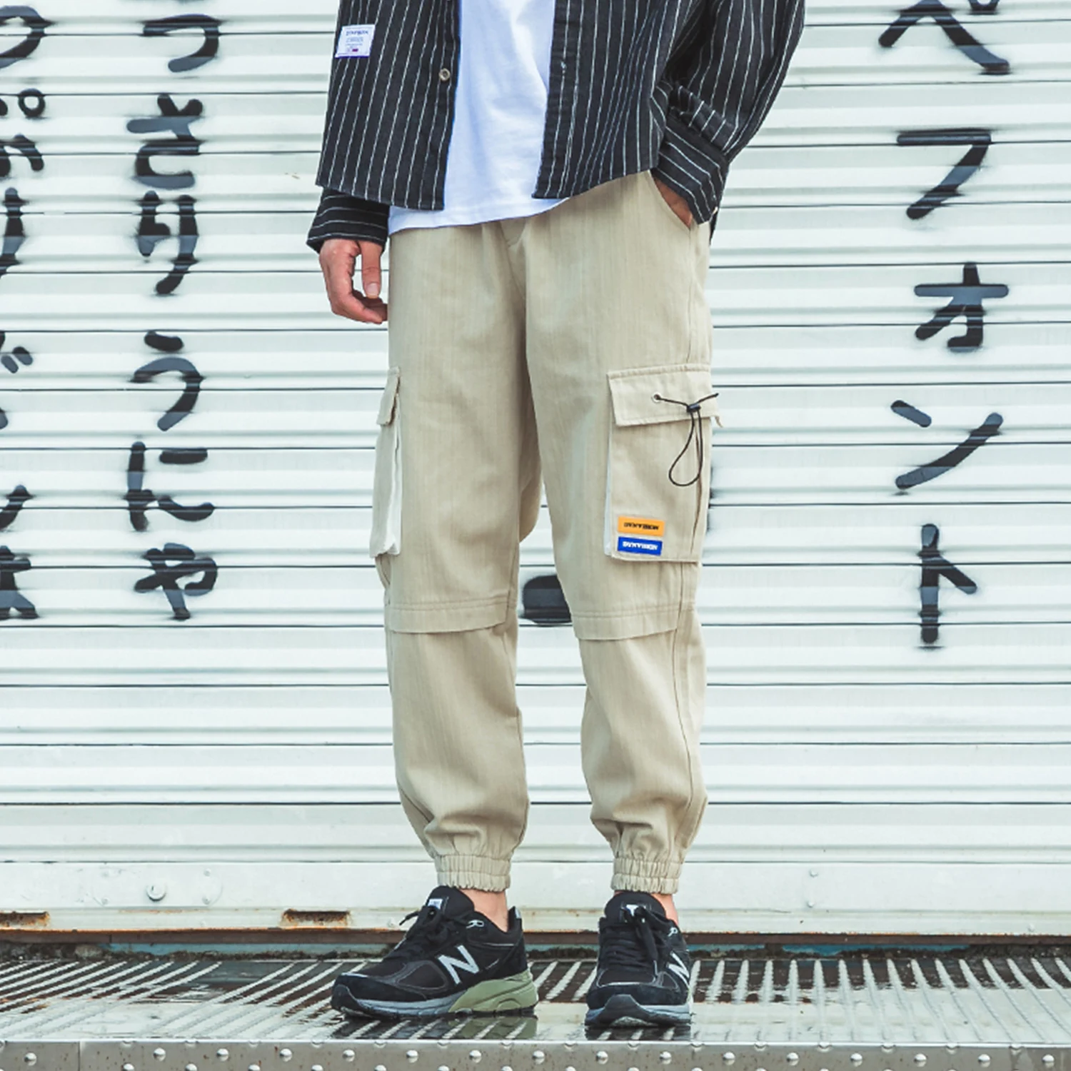 Мужские шаровары в стиле хип хоп с несколькими карманами повседневные брюки