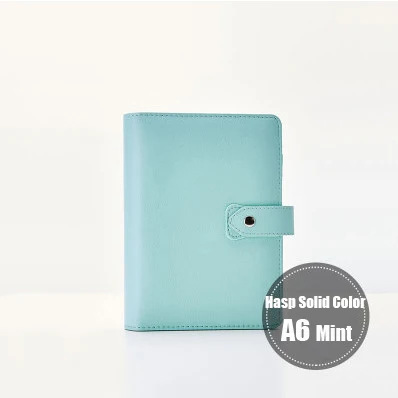 Lovedoki, новинка, записная книжка Dokibook, конфетный цвет, Обложка, А5, А6, вкладыш, планировщик времени, органайзер, серия, личный дневник, ежедневник, заметки - Цвет: Mint Hasp Soild