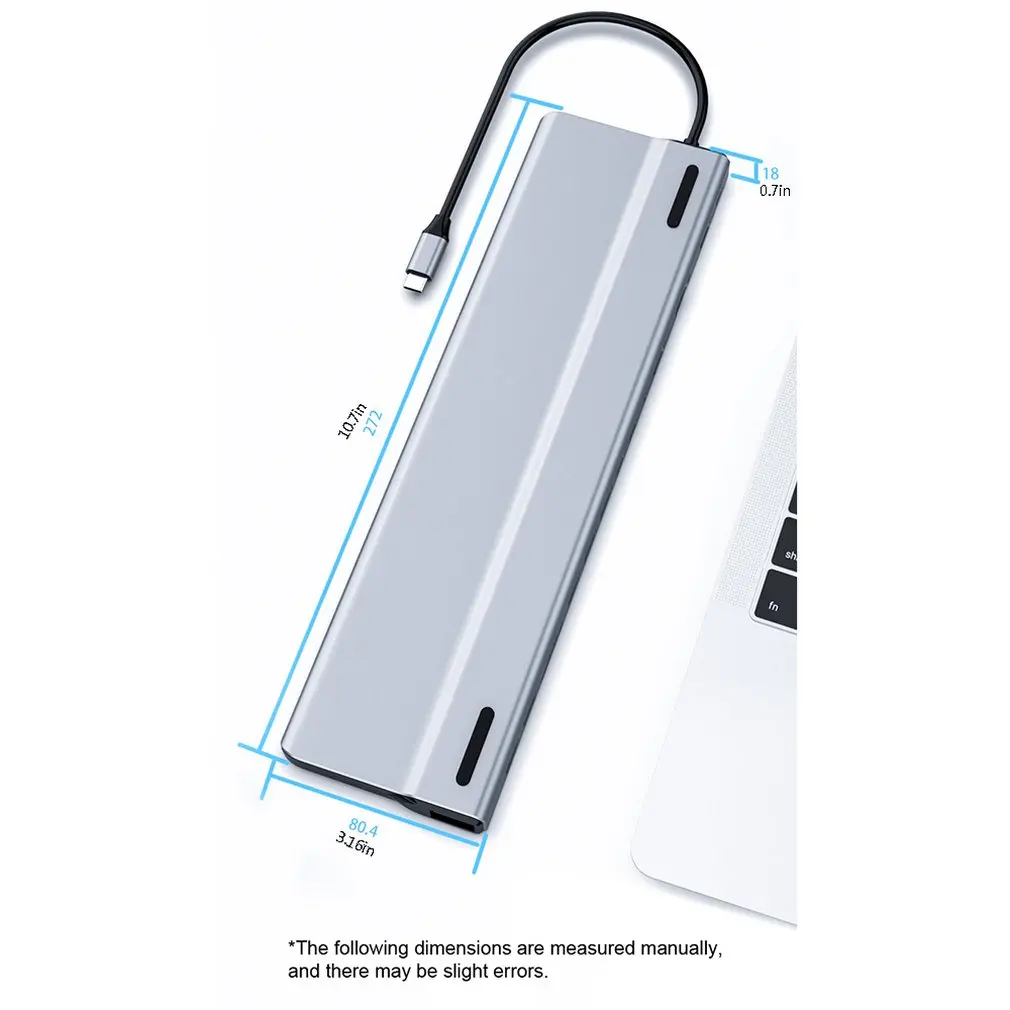 

New Fourteen In One Sliver Type-C Dock Multifunctional Notebook Expansion Usb-C To Hdmi Hub Aluminum Alloy Hub