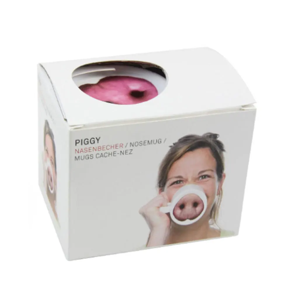 Креативная керамическая кружка с ручкой ручная роспись в виде носа свиньи