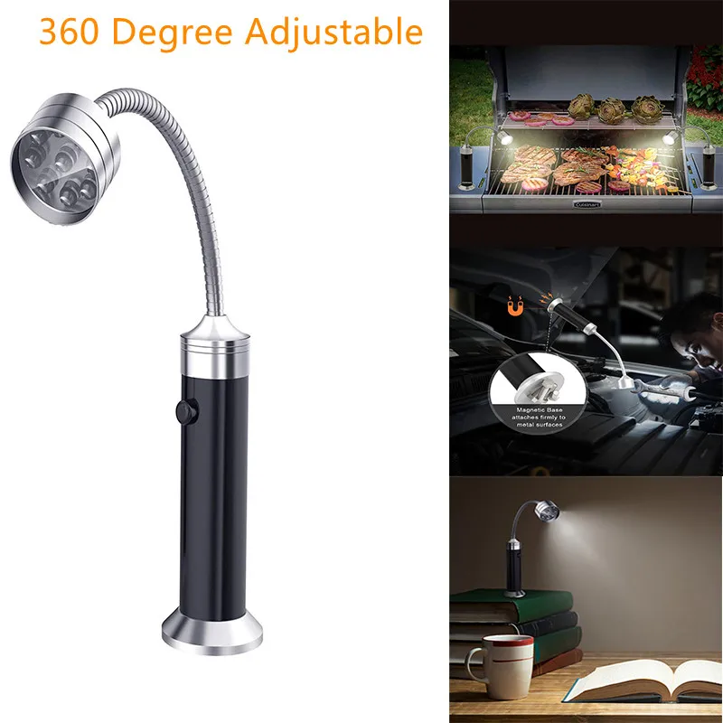 

Portable LED Flashlights 360 Degree Adjustable Focus Multifunctional Waterproof BBQ Grill Light Magnetic Base Outdoor BBQ Light