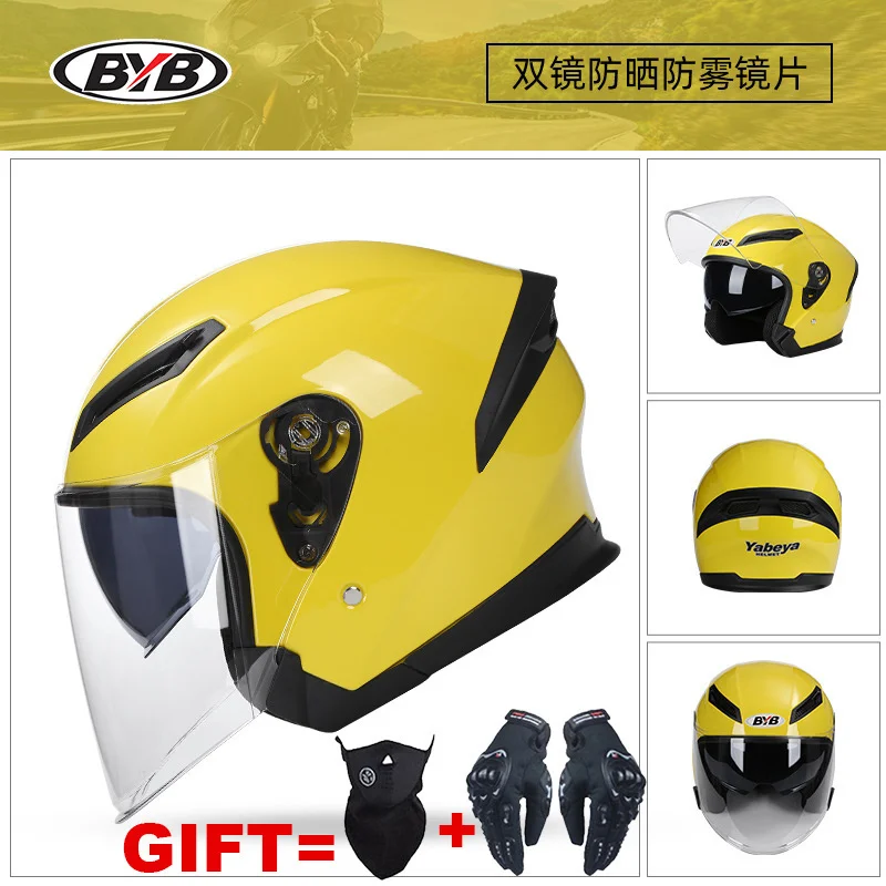 

Send 2 Gifts 3/4 Open Half Face Motorcycle Helmet Dual Lens Motorbike Helmet Double Visors Moto Casque For Adults DOT Approved
