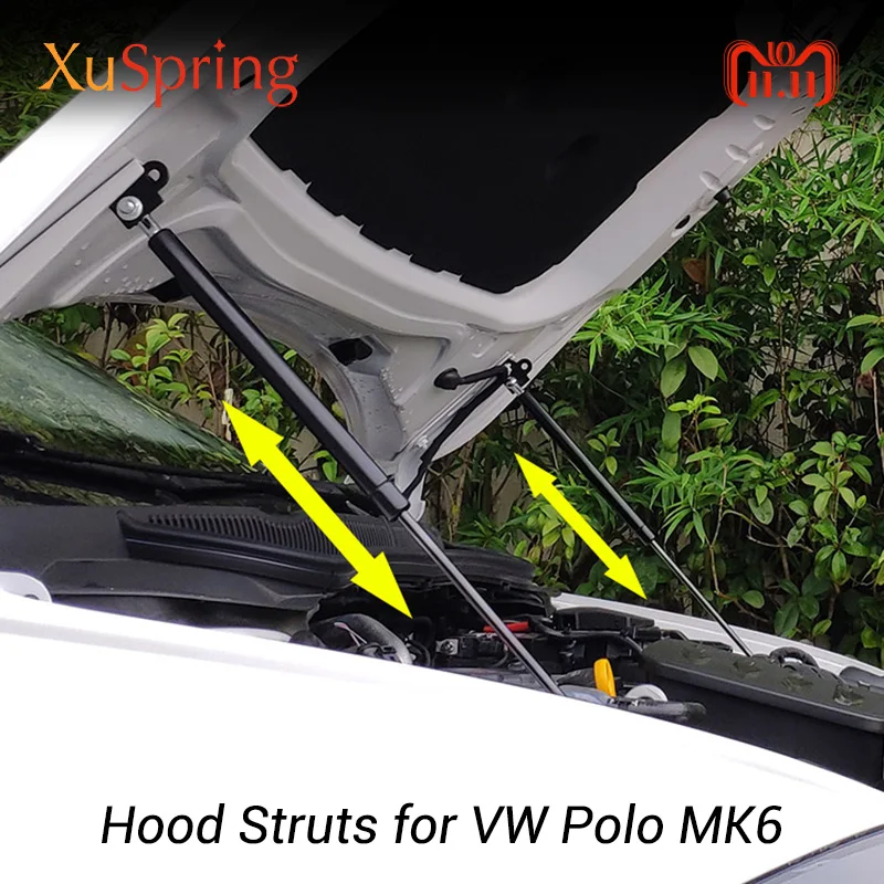 Для VW Polo 2011- MK 5 6 Refit крышка капота газовый пневматический амортизатор поддержка подъема стойки бар поддержка стержня автомобиля-Стайлинг