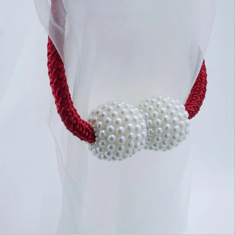 Жемчужный Магнитный занавес Завязывающийся на окна ремень с пряжкой магнитный