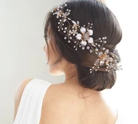 sparkly hair accessories pearl wedding headpiece bridal hair jewelry for women tiara rhinestone baroque headband luxury crown