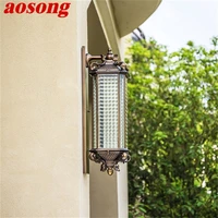 aosong outdoor wall lamp led classical retro luxury light sconces waterproof ip65 decorative for home
