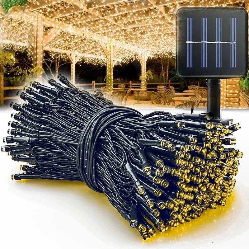 

Outdoors Solar String Light 300LED 8 Modes Solar Lamp Waterproof for Gardens Wedding Party Valentines Christmas Tree Home