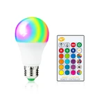 Цветная светодиодсветильник лампа E27 RGB с ИК-пультом дистанционного управления, с регулируемой яркостью, 5 Вт, 10 Вт, 15 Вт, RGBW, RGBWW, домашний декор, 220 В, 110 В