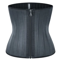 waist trainer corset latex rubber bustier zip up waisttrainer gorset underbust 25 steel bone slimming cincher gridle belt outfit