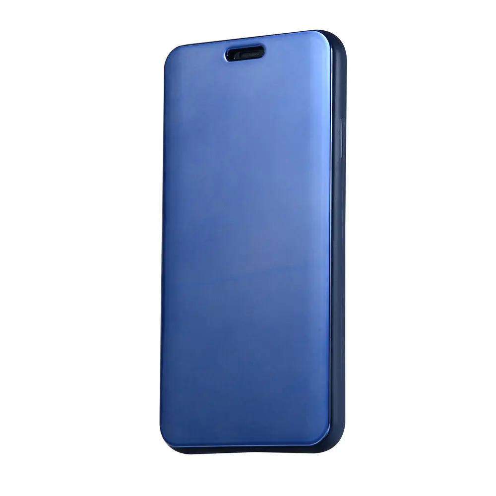 C зеркальным покрытием Роскошный чехол-книжка чехол для iPhone 11 Pro X XS MAX XR 6, 6 S, 7, 8plus, однотонный флип-чехол защитный корпус с защитой от пыли - Цвет: Blue