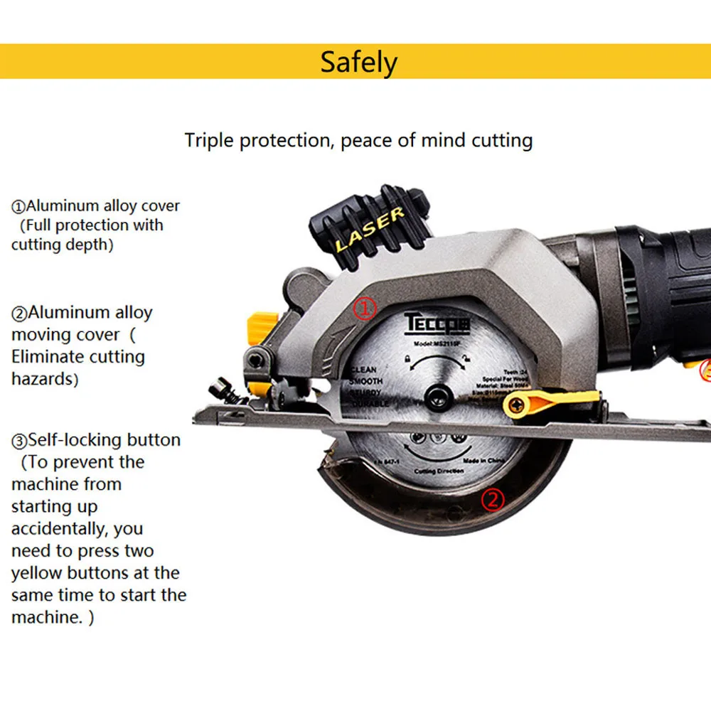 

Electric Mini Laser Circular Saw Multifunctional DIY Woodworking Tool for Cutting Wood Metal Ceramic Tile