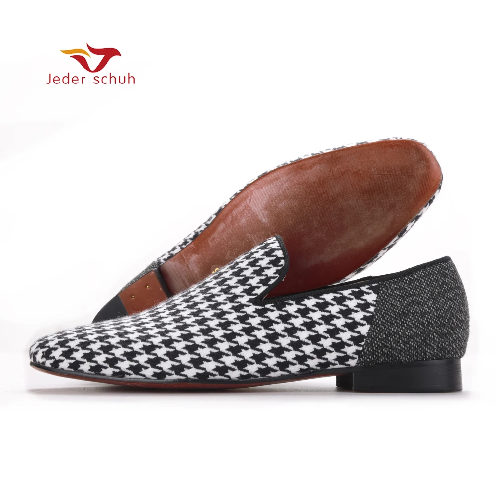 

Jeder Schuh Handmade men flats shoes with Swallow gird patchwork Party and Banquet men dress shoes big size men loafers