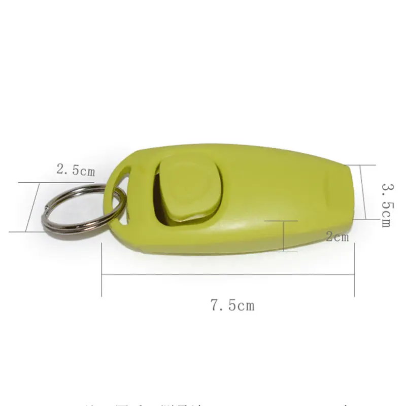 

1Pc 2 In 1 Dog Whistle Portable Pet Dog Trainer Interactive Dog Toy Training Aids Whistle Clicker with Key Ring Dog Supplies