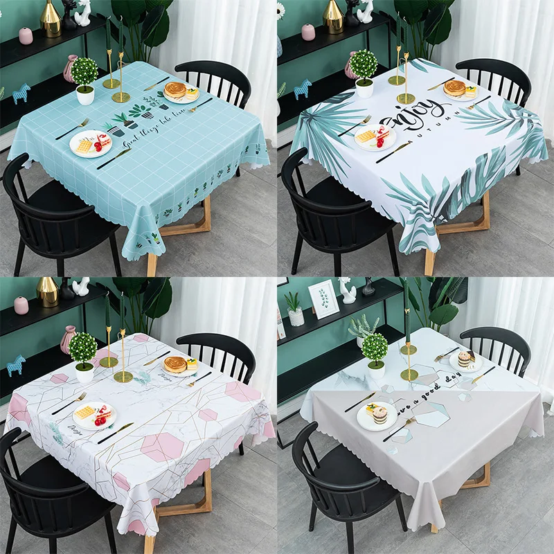 Водонепроницаемая настольная скатерть из ПВХ квадратные скатерти для дома