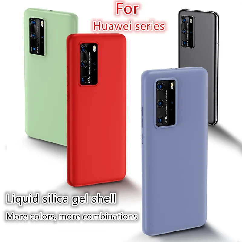 Жидкий силиконовый ударопрочный чехол из ТПУ для Huawei P40 Pro бампер телефона Mate 30 20