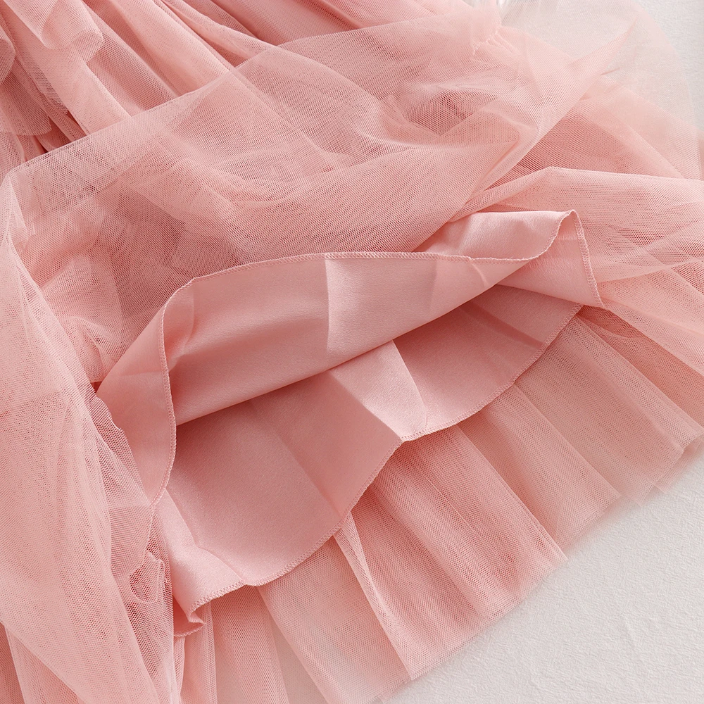 

Elegant Ruffle Mesh Dress Women Clothing 2021 Summer New Solid Sweet Dresse Sexy Off Shoulder Vestidos De Mujer Vestido Feminino