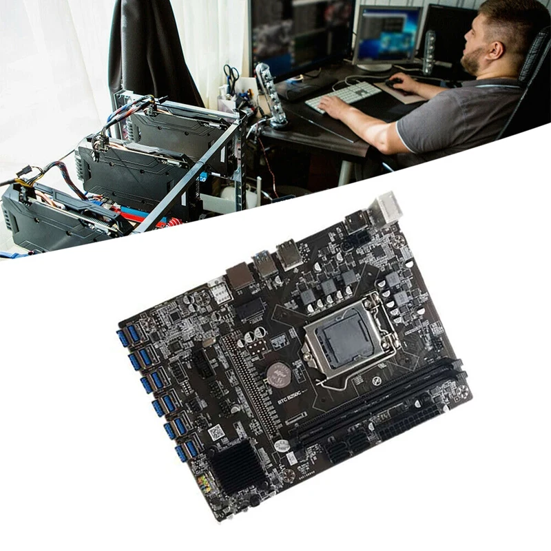 Комплект материнской платы для майнинга B250C 12 USB3.0 к PCI-E 16X графический слот с