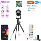 Светодиодная лампа RGB Smart Tuya с Wi-Fi, светильник с изменением цвета и дистанционным управлением через приложение + 24 клавиши, для Alexa Google Home
