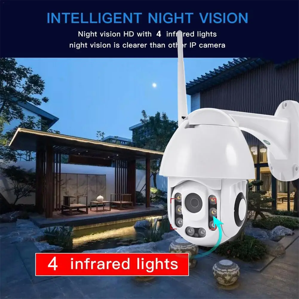 Новая ip-камера WiFi 2MP HD 1080P Беспроводная скоростная купольная ИК-камера видеонаблюдения 5 x ZOOM наружная камера видеонаблюдения IP Camara внешняя
