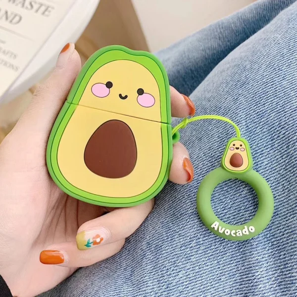 Милый чехол для наушников Airpods силиконовый милый авокадо персик фрукты с