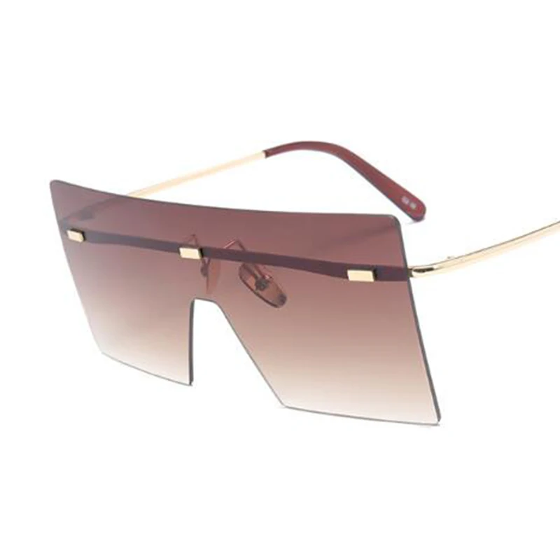 Солнцезащитные очки без оправы для мужчин и женщин большие квадратные