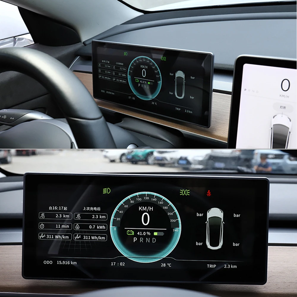 

Для Tesla Model3/ Y Автомобильная центральная консоль приборная панель сенсорный экран ЖК-концентратор головки вверх дисплей цифровой 10,25 дюймов...