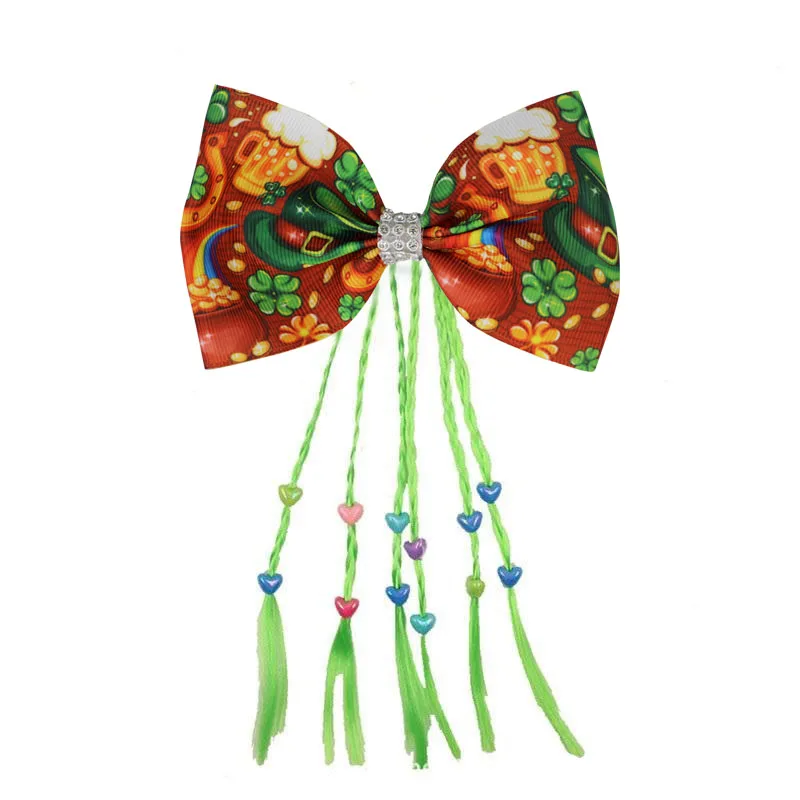 2021 в День Святого Патрика 4 5 дюймов заколки для волос аксессуары с бантом парик