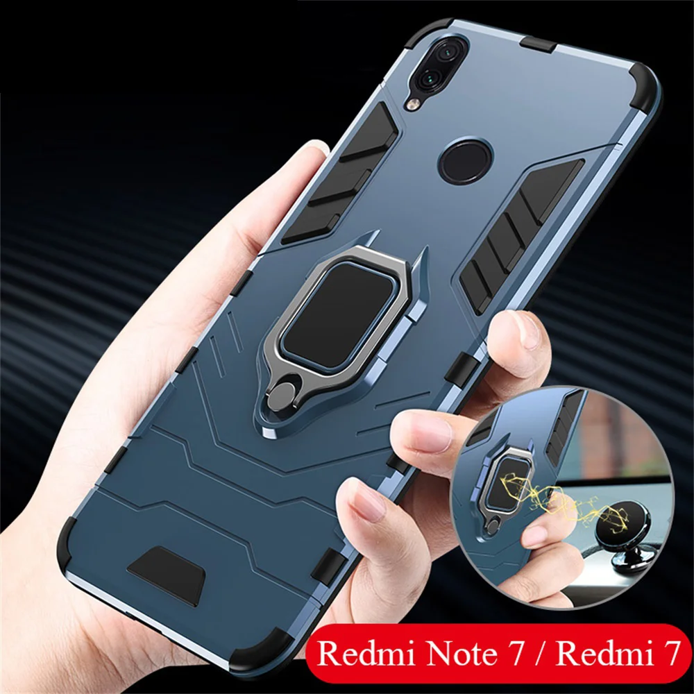 Защитный чехол для Xiaomi Redmi Note 7 Pro магнитный автомобильный держатель резина
