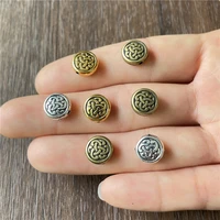 junkang 20pcs flat round pattern beads connectors jewelry making diy handmade bracelet necklace accessory material