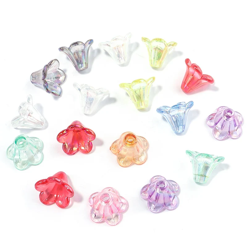 

100 шт. акриловые бусины Mixcolor Morning Glory Shape 13x10 мм с отверстием 1,5 мм для изготовления ювелирных изделий своими руками аксессуары для браслетов