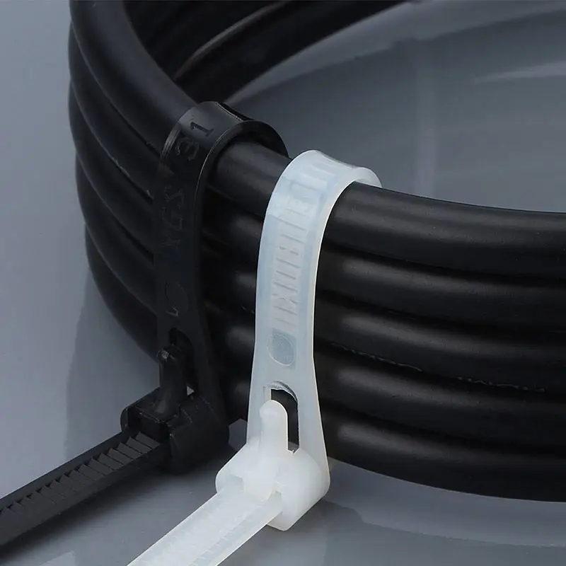 10-100pcs Reusable Nylon Cable Tie May Loosened Removable and Retractable Black/White Large Plastic With Strong Buckle | Дом и сад