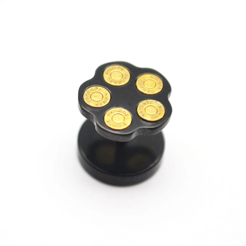 Штанга Мужская из нержавеющей стали 316l черного цвета серьги в форме пули