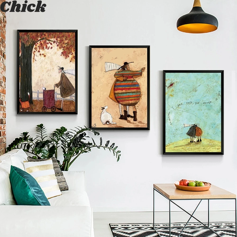 

Family Happiness Posters And Prints Nursery Best Friends Figure Canvas Painting Kids Wall Art Pictures For Children Living Room